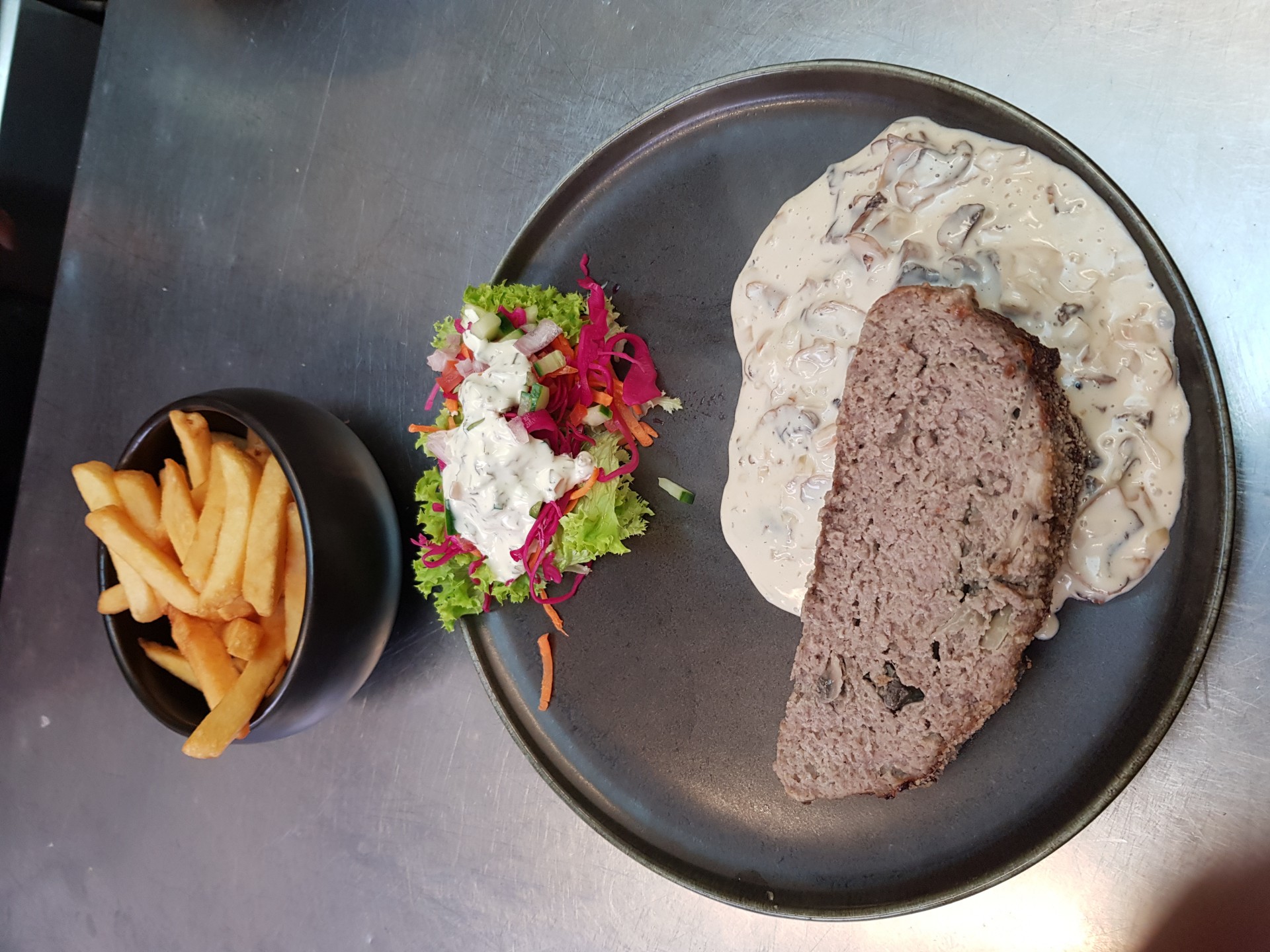 Pain de viande sauce champignons